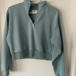 TNA crop half-zip sweater